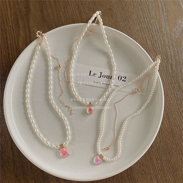 Necklace Pearl Heart Stud Choker Fashion Jewelry Ac1237