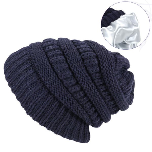 Vinterstrikket Beanie for Menn og Kvinner, Dobbelt Lag, Vinter