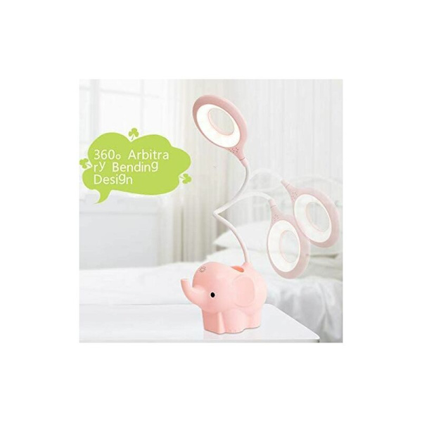 Skrivebordslampe, dæmpbar LED-bordlampe, børnelampe, dæmpbar, 3 lysstyrkeniveauer, øjenbeskyttelse, berøringskontrol, trådløs USB-opladning