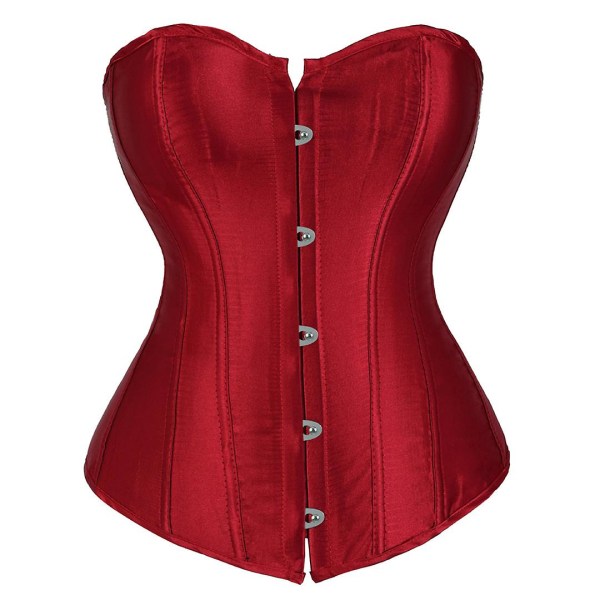 Yksinkertainen ja tyylikäs morsiuskorsetti ja -liivit Top Corselet Overbust Lingerie Corset Push Up Bustiers Naisten hoikentamiseen Burgundy L