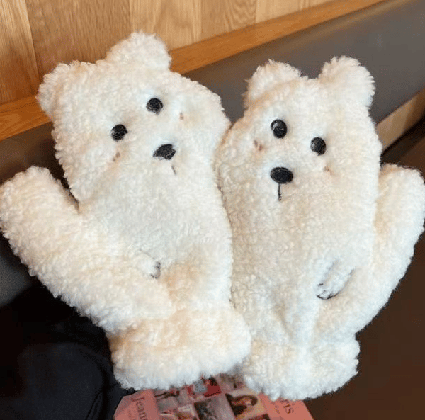 2 par plys handsker til kvinder vinter plys termiske handsker til