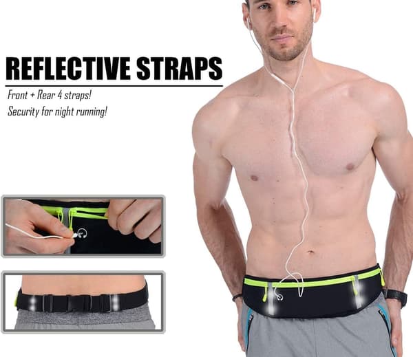Komfortabelt og mykt justerbart løpebelte med refleks