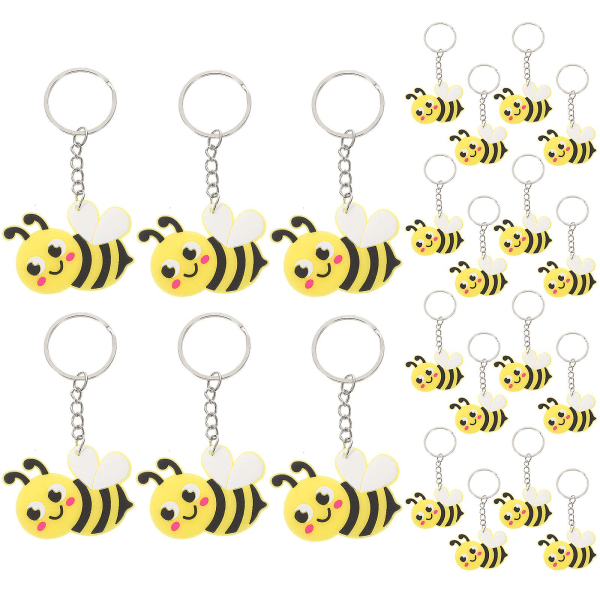 24 st Söt tecknad bihängsmycke Bee nyckelring hängande hänge Creative nyckelringsväskor hänge