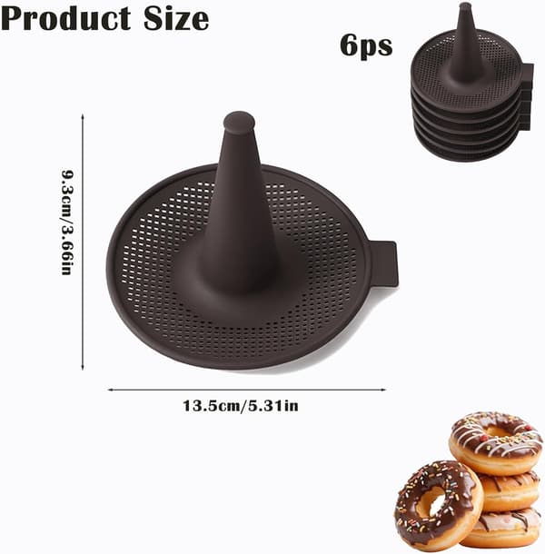 Sæt med 6 silikone doughnutforme, bagelforme, doughnutmuffin kageforme, til bagels og brød, kager, doughnuts