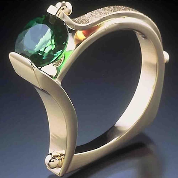 Mode Kvinnor Kubisk Zirkonia Inlagd Geometrisk Finger Ring Fest Smycken Present 1 US 6