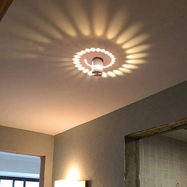 Varmvitt ljus utanpåliggande 3wled modern inomhusvägglampa kreativ spiralljus, för inomhus och utomhus
