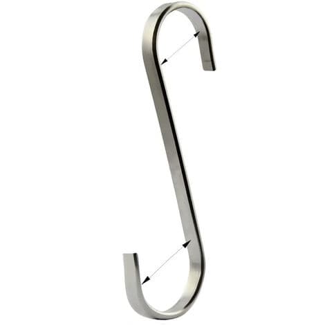 10 stk S-kroker i rustfritt stål for kokekar 35x38mm