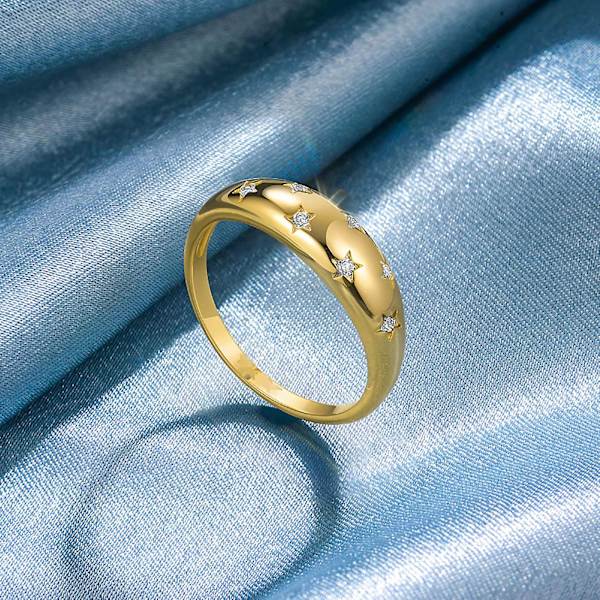 Elegant och Stilig Stjärnformad Ring i Legering - Perfekt för Förlovning US 9