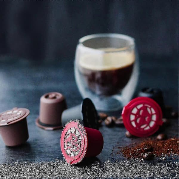 6 stk. genopfyldelige genanvendelige kaffekapsler til Nespresso, sort ()