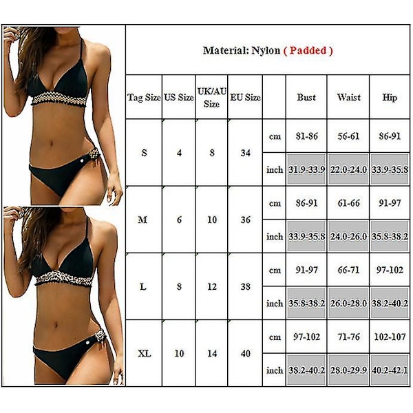 Padded Push Up Bikini Set för Kvinnor - Baddräkt för Strand & Simning Colourful M
