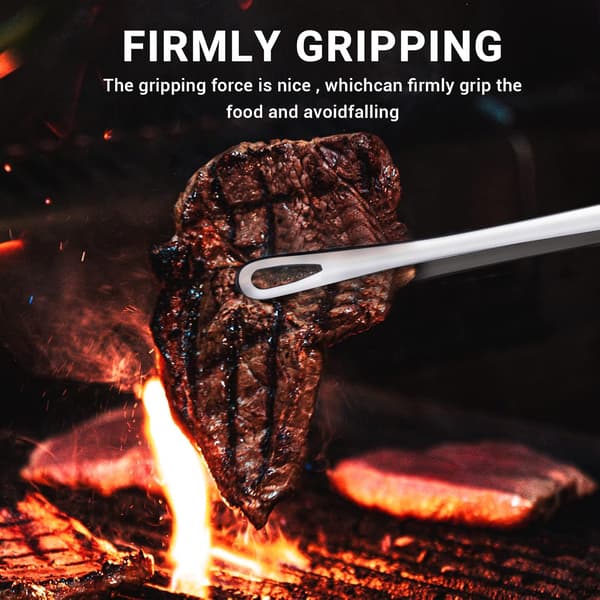 2 grilltänger i rostfritt stål, matlagningstänger, köksmat