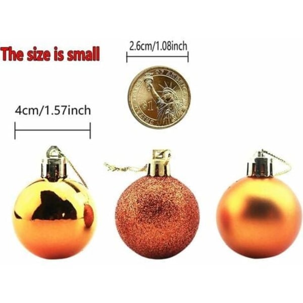 24 st 1,57\" små julgranskulor krossäkra ornament julgransdekorationer för semesterbröllopsfest De