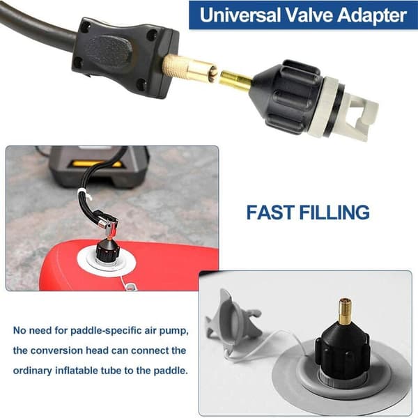 Padle luftventiladapter Kajakk luftventiladapter (svart)