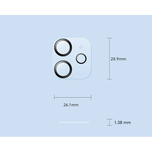 2-pack för iPhone 13 linsfilm, 12Pro högupplöst skärmskyddsfilm för lins, härdat glas för iPhone 11 kamera (IP 12 Mini)