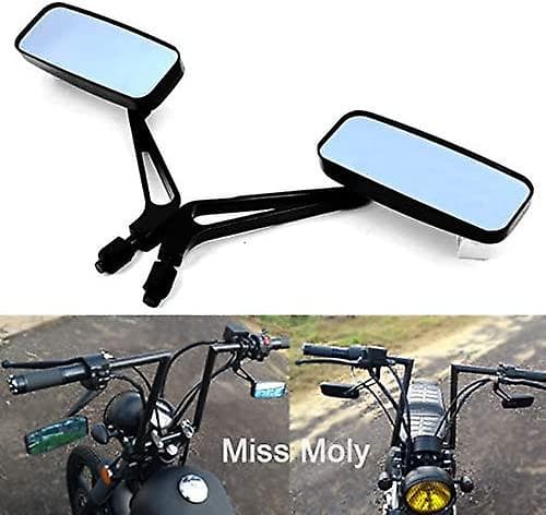 8mm 10mm Motorcykel Sidospegel Rektangulär Ving Spegel För Cruiser Scooter Chopper Touring Bobber
