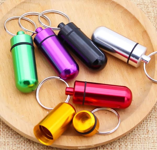 7 st Bärbara Mini Pilleraskar Vattentäta Aluminiumlegeringspiller