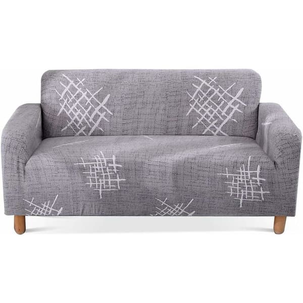 Stretch Sofa Cover Universal Elastisk Sofa Cover Fitted Sofa Protector (Mørk Grå, 2 Seater)
