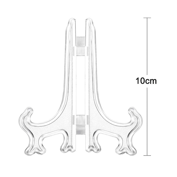Piao 12 stk. staffelier af plast, tallerkenstativer, foldbare tallerkener, udstillingsstativer til præsentation af samleplader, skålholdere, bøger, P Transparent 4 inch