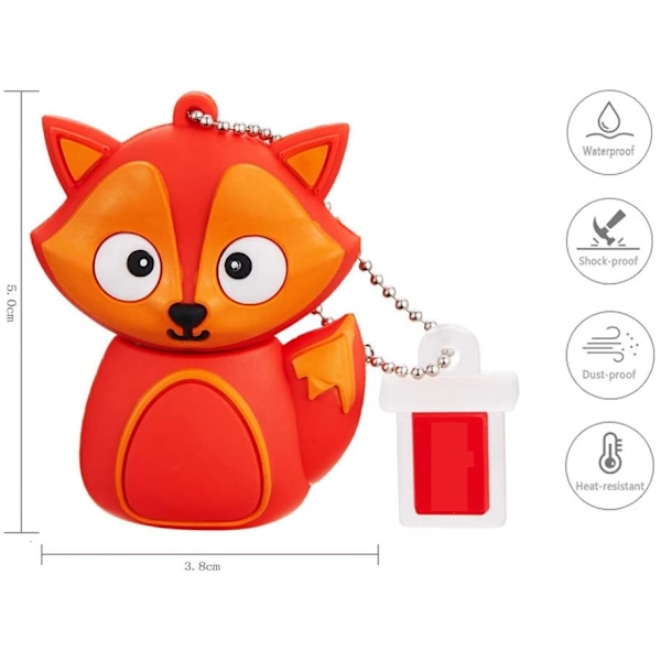 Piirretty muovi-USB-tikku (Pieni Kettu 4 Gt),