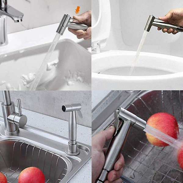 Rostfritt stål Bidet Toalett Sprayer Kit, Justerbart Tryck Bidet Sprayer Handdusch För Bidet Kranar Perfekt För Personlig Hygien, Rengöring