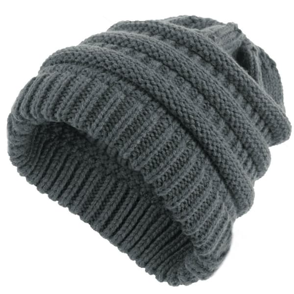 Slouchy huer til kvinder, varme, oversized strikkede vinterhatte til