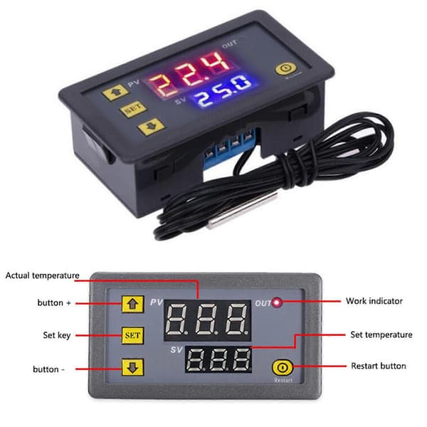 PID Temperaturkontroller Måler Indikator Digital Programmerbar Termostat 12V