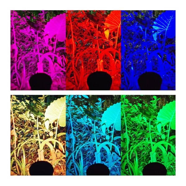 Pakke med 2 vanntette solcelle-utelys - 4 LED-RGB