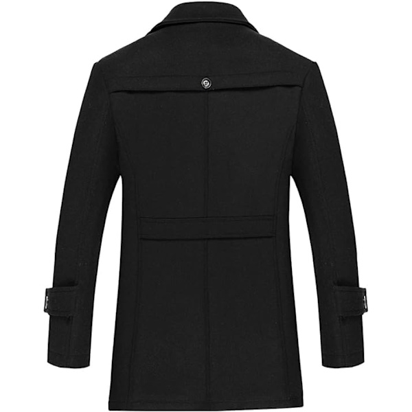 HERRKAPPKÖT I MELLANLÄNGD SVART ULL OCH BOMULL XL black XL