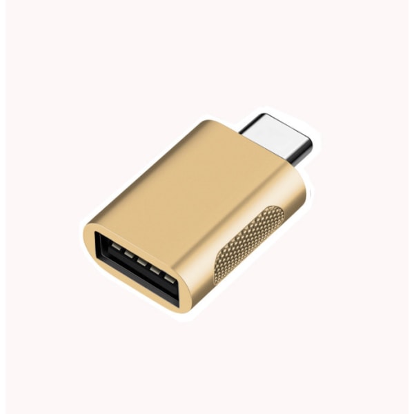 Typ C till USB3.0 honadapter, USB2.0 till USB-C mobiltelefonadapter, adapter ((zinklegering) C hane till USB3.0 hona (guld)),