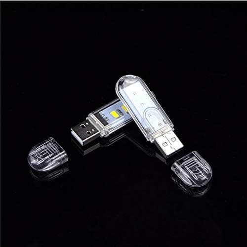 5 stk (Kald Hvit) 5V Mini Bærbar USB Nattelys 3 LED Skrivebord