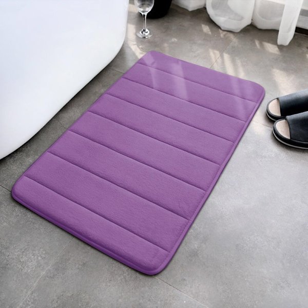 Koralli samettipohjainen matto, liukumaton imukykyinen lattiamatto (Violetti, 60*90),