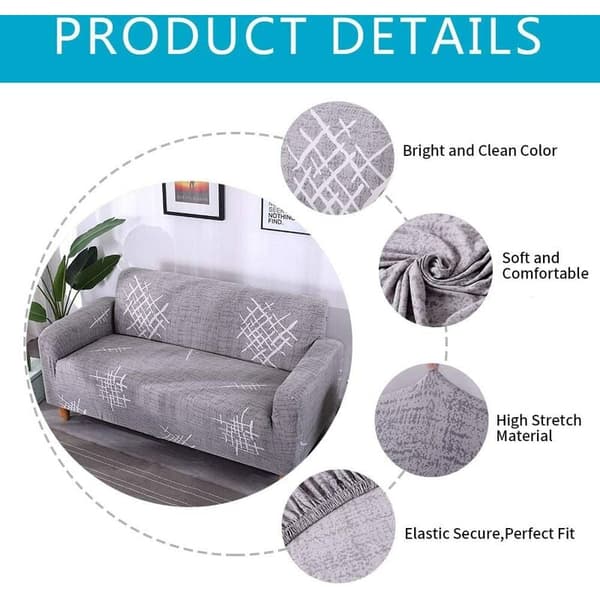Stretch Sofa Cover Universal Elastisk Sofa Cover Fitted Sofa Protector (Mørk Grå, 2 Seater)