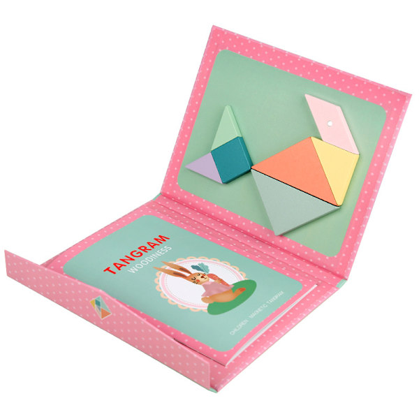 Rosa magnetisk Tangram-pussel,