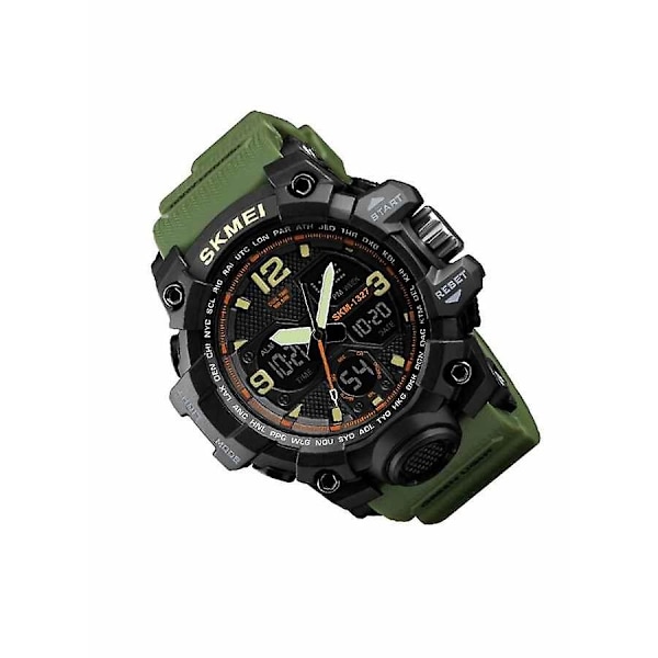 Vanntett analog og digital klokke 3858 - 55 Mm - Army Green