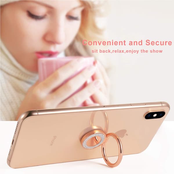 Rose Gull Mobiltelefon Ringholder Metall Glitter Universalstativ