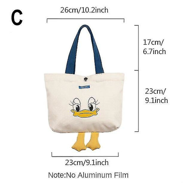 Lærred Frokost Picnic Tote Klud Æske Håndtaske Pung Middag Mad Opbevaring Studerende Kontor Dame(beige)