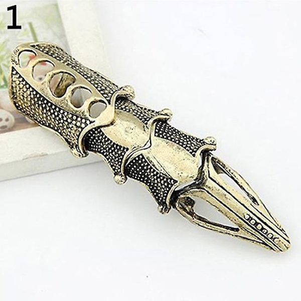 Herr & Dam Gothic Punk Knuckle Full Finger Claw Ring Statement Smycke Gold