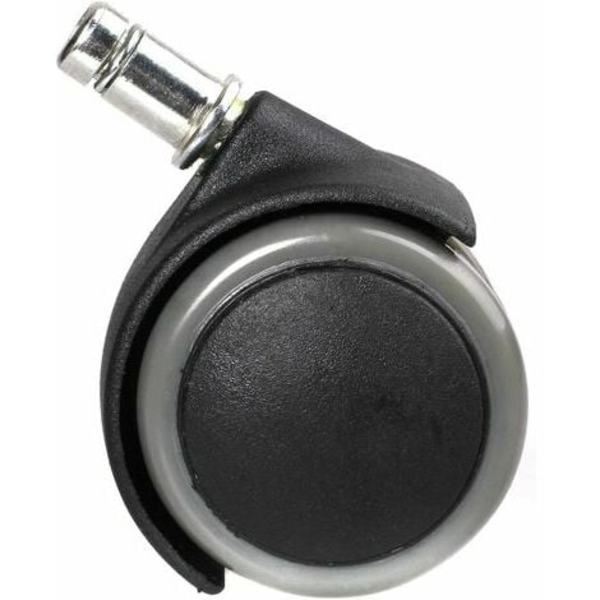 Kartokner Sett med 5 harde gulv hjul 11mm - for kontorstol, PU, 11/50 mm, Svart (grå kant)