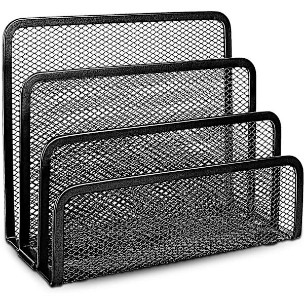 Työpöydän kirjekori, 3 pystysuoraa metallilokeroa, 2-pakkaus