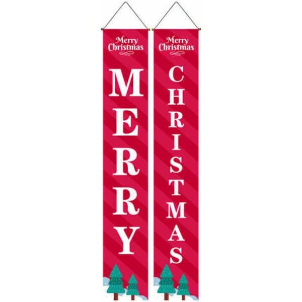 Julbanner Merry Christmas Veranda Skylt Banner Dörr Juldekoration Banner F LYCXAMES