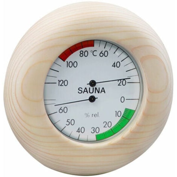 Saunan Thermo-Hygrometeri Synteettinen Hiukset Massiivipuukehyksessä