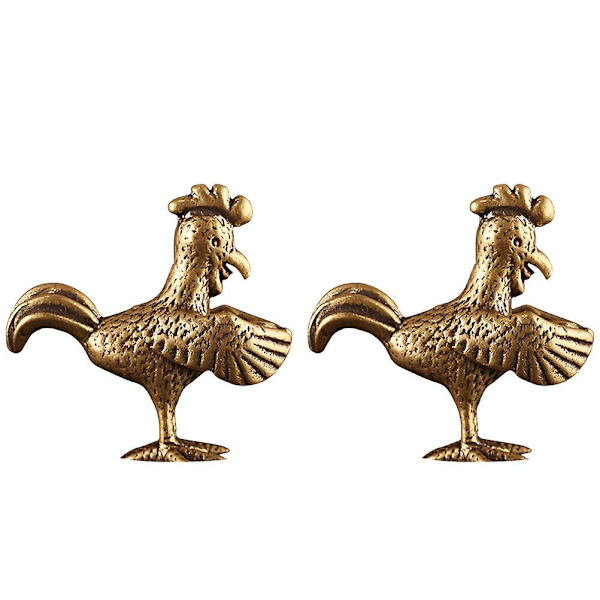 2 st Retro Zodiac Kyckling Ornament DIY Nyckelring Hänge Mini Kyckling Prydnad
