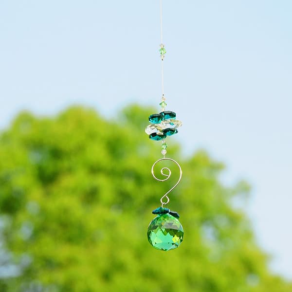 1 stk. solfanger farverig lampwork kugle have vedhæng vindue