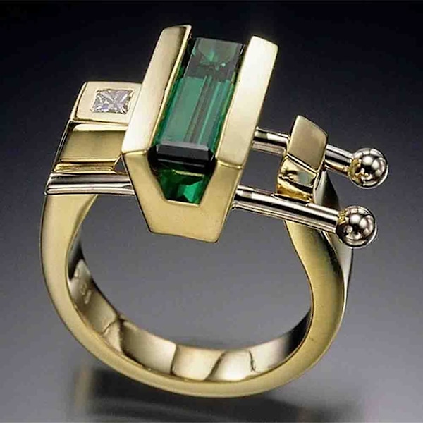 Mode Kvinnor Kubisk Zirkonia Inlagd Geometrisk Finger Ring Fest Smycken Present 3 US 9