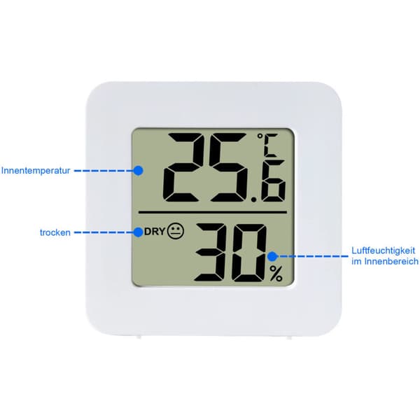 Pakke med 6 Mini Digitale Indendørs Termometre + Hygrometer