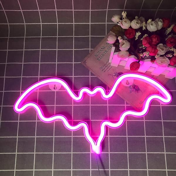 Fladdermusformad LED-nattlampa (rosa),