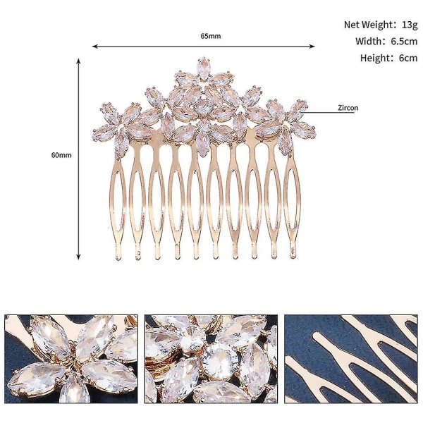 Brudens bryllups brudehovedbeklædning indsæt kam marquise zirkon side hårbørste HS J6529S