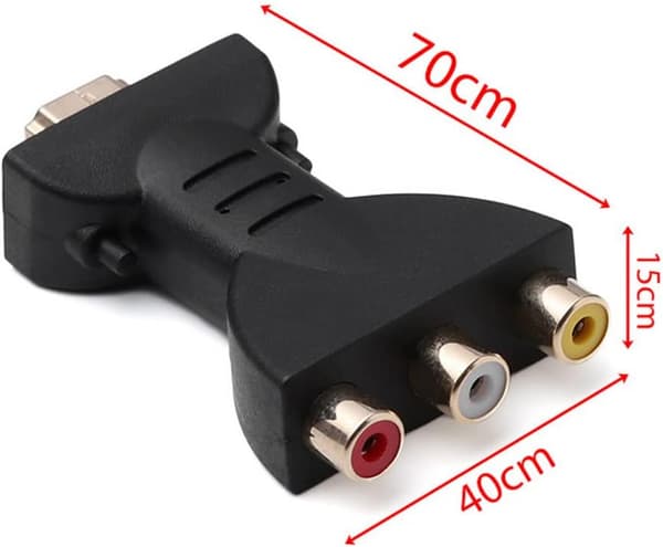 1 stk HDMI til 3RCA adapter, rød gul hvit videokabeladapter