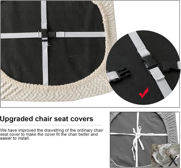 Stolsöverdrag för matsalstolar Köksstolsöverdrag (Beige, 2 st)