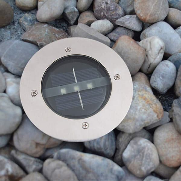 3-LED vanntette IP65 solcelleplen- og hagelys, kjølig hvit, pakke med 4